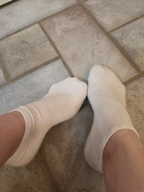 Women’s White Low-Cut Socks Well Worn